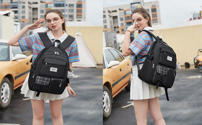 Joymoze Cute Backpack for Girl Teenager Daily Backpack Women Backpack Purse Black