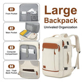 Joyway 20in Carry On Luggage with Cup Holder and USB Port, 25% Expandable Capacity, Smart Suitcase with Anti Slip Wheels and Backpack, Perfect for Men and Women 3 Piece Set White