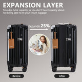 Joyway 20in Carry On Luggage with Cup Holder and USB Port, 25% Expandable Capacity, Smart Suitcase with Anti Slip Wheels and Backpack, Perfect for Men and Women 3 Piece Set Black