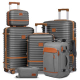 Joyway Expandable Luggage Sets 5 Piece, Lightweight Hard Shell Travel Suitcase Set with Spinner Wheels and TSA Lock, Grey