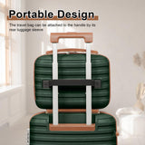 Joyway Luggage Set 3 Piece Suitcase Sets with Spinner Wheel,Hardside Expandable Travel Laggage with TSA Lock (13/20/24/28 Green brown