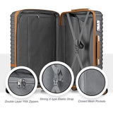 Joyway Luggage Set 3 Piece Suitcase Sets with Spinner Wheel,Hardside Expandable Travel Laggage with TSA Lock (13/20/24/28 Grey brown