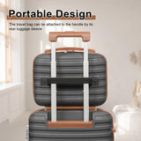 Joyway Luggage Set 3 Piece Suitcase Sets with Spinner Wheel,Hardside Expandable Travel Laggage with TSA Lock (13/20/24/28 Grey brown