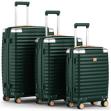 Joyway Luggage Set 3 Piece with TSA Lock and Spinner Wheels, PP Hard Shell Suitcase Set with Corner Protectors for Travel(Green, 3 piece luggage set)