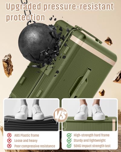 Joyway Luggage Sets 2 Piece, 22 Inch Carry On and 26 Inch Checked, Green