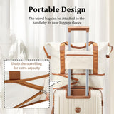 Joyway Luggage Sets 5 Piece PP Hardshell Carry on Suitcase, Travel Lightweight Carry - on with Double Spinner Wheels and TSA Lock, Beige Brown