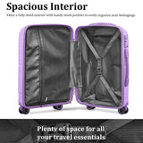 Joyway Suitcase Set 3 Piece Luggage Sets with TSA Lock, PP Hardside Carry on Luggage Set, Travel Lightweight Suitcases with Wheels, Light Purple
