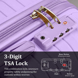 Joyway Suitcase Set 3 Piece Luggage Sets with TSA Lock, PP Hardside Carry on Luggage Set, Travel Lightweight Suitcases with Wheels, Light Purple