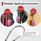 Joyway TSA Approved Luggage Lock, 3 Digit Combination Cable Lock with Alloy Body, Travel Combination Locks for Suitcases, Backpack and Golf Bag (Pink, 4Pack)