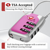 Joyway TSA Approved Luggage Lock, 3 Digit Combination Cable Lock with Alloy Body, Travel Combination Locks for Suitcases, Backpack and Golf Bag (Pink, 4Pack)