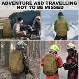 Jueachy Tactical Backpack for Men Hiking Day Pack Molle Military Rucksack Waterproof 30L EDC Bag with USA Flag Patch TAN Style