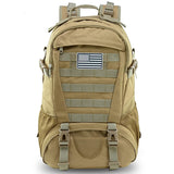 Jueachy Tactical Backpack for Men Hiking Day Pack Molle Military Rucksack Waterproof 30L EDC Bag with USA Flag Patch TAN Style