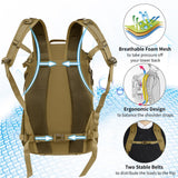 Jueachy Tactical Backpack for Men Hiking Day Pack Molle Military Rucksack Waterproof 30L EDC Bag with USA Flag Patch TAN Style