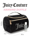 Juicy Couture Black Makeup Bag Cosmetics Organizer Travel Essentials Hanging Duffel Velour Rhinestones