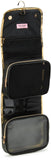 Juicy Couture Black Makeup Bag Cosmetics Organizer Travel Essentials Hanging Hook Faux Quilted Leather Gold Trim