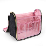 Juicy Couture Black Makeup Bag Cosmetics Organizer Travel Essentials Hanging Hook Heart Velour