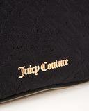 Juicy Couture Black Makeup Bag Cosmetics Organizer Travel Essentials Hanging Hook Velour Logo