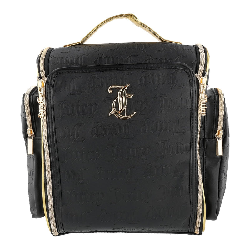 Juicy Couture Black Makeup Bag Cosmetics Organizer Travel Essentials Hanging Side Zip Pockets