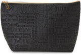 Juicy Couture Black Makeup Bag Cosmetics Organizer Travel Essentials Zip Top Wedge Matte Logo