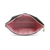 Juicy Couture Black Makeup Bag Cosmetics Organizer Travel Essentials Zip Top Wedge Velour Glitter Dots