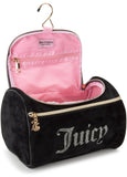 Juicy Couture Black Velour Rhinestones Makeup Bag Cosmetics Organizer Travel Essentials Set