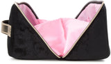 Juicy Couture Black Velour Rhinestones Makeup Bag Cosmetics Organizer Travel Essentials Set