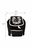 Juicy Couture Falling For Juicy Velour Backpack, Drawstring Flap Closure, Adjustable Straps, 11x11x7 inches (Midnight Blossom)