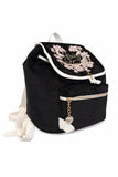 Juicy Couture Falling For Juicy Velour Backpack, Drawstring Flap Closure, Adjustable Straps, 11x11x7 inches (Midnight Blossom)