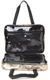 Juicy Couture Gold Black Makeup Bag Cosmetics Organizer Travel Essentials Weekender Shiny Logo