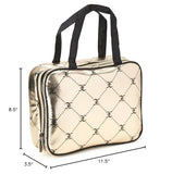 Juicy Couture Gold Black Makeup Bag Cosmetics Organizer Travel Essentials Weekender Shiny Logo