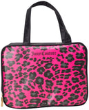 Juicy Couture Hot Pink Black Makeup Bag Cosmetics Organizer Travel Essentials Weekender Leopard Print