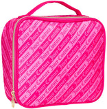 Juicy Couture Hot Pink Makeup Bag Cosmetics Organizer Travel Essentials Compartmentalized Logo Print