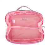 Juicy Couture Hot Pink Makeup Bag Cosmetics Organizer Travel Essentials Diagonal Loaf Velour Large Logo