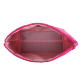 Juicy Couture Hot Pink Makeup Bag Cosmetics Organizer Travel Essentials Top Zip Pouch Terry Cloth Heart Logo