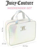 Juicy Couture Iridescent Makeup Bag Cosmetics Organizer Travel Essentials Weekender Iridescent