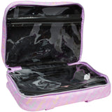 Juicy Couture Lavender Purple Makeup Bag Cosmetics Organizer Travel Essentials Weekender Pink Logo Print
