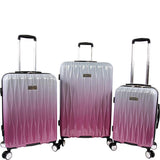 Juicy Couture Lindsay 3-piece Hardside Spinner Luggage Set Luggage Set, Silver Fuchsia