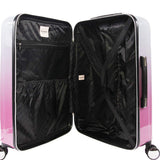 Juicy Couture Lindsay 3 - piece Hardside Spinner Luggage Set Luggage Set, Silver Fuchsia