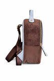 Juicy Couture Mini Backpack Purse for Women, Velour Logo Backpack with Front Zip Pocket, Top Handle & Adjustable Straps (Chocolate)