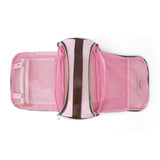 Juicy Couture Pink Makeup Bag Cosmetics Organizer Travel Essentials Bowler Vintage Style Velour Rhinestone Crown