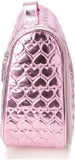 Juicy Couture Pink Makeup Bag Cosmetics Organizer Travel Essentials Hanging Hook Shiny Puffer Heart