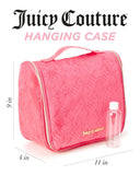 Juicy Couture Pink Makeup Bag Cosmetics Organizer Travel Essentials Hanging Hook Velour Logo