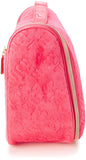 Juicy Couture Pink Makeup Bag Cosmetics Organizer Travel Essentials Hanging Hook Velour Logo