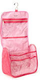 Juicy Couture Pink Makeup Bag Cosmetics Organizer Travel Essentials Hanging Hook Velour Logo