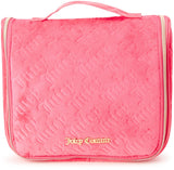 Juicy Couture Pink Makeup Bag Cosmetics Organizer Travel Essentials Hanging Hook Velour Logo