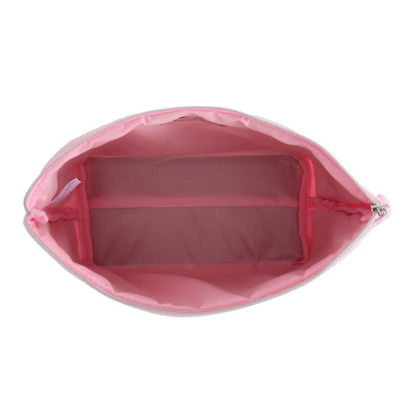 Juicy Couture Pink Makeup Bag Cosmetics Organizer Travel Essentials Top Zip Pouch Rhinestone Velour