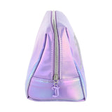 Juicy Couture Purple Ombre Makeup Bag Cosmetics Organizer Travel Essentials Zip Top Wedge Shiny Gradient
