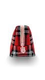 Juicy Couture Red Makeup Bag Cosmetics Organizer Travel Essentials Zip Top Wedge Plaid Flannel
