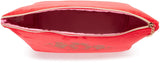 Juicy Couture Red Makeup Bag Cosmetics Organizer Travel Essentials Zip Top Wedge Velour Rhinestones Gold Terrier Dogs