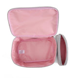 Juicy Couture Silver Sparkle Makeup Bag Set Cosmetics Organizer Travel Essentials Train Case Coin Purse Glitter Rhinestone Velour